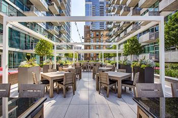 Four custom built grill stations with dining areas